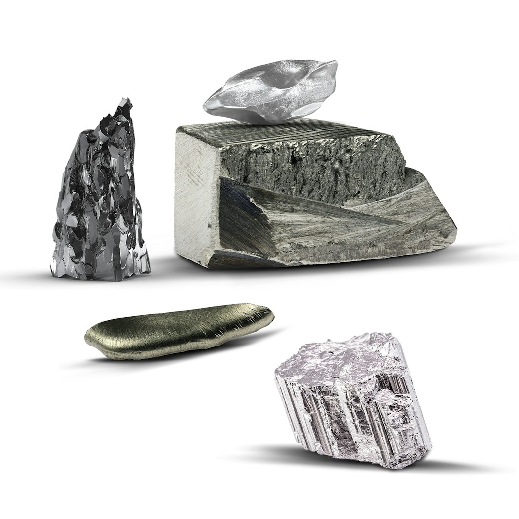 In diesem Bild sind Technologiemetalle und Seltene Erden abgebildet, welche in den Golden Gates Sparplänen enthalten sind.